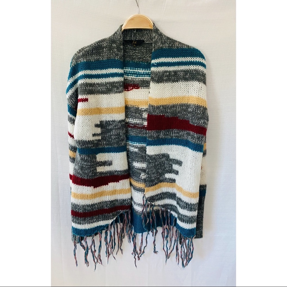 Jack Open Front Tassel‎ Soft Cardigan. Southwestern pattern - Picture 3 of 6